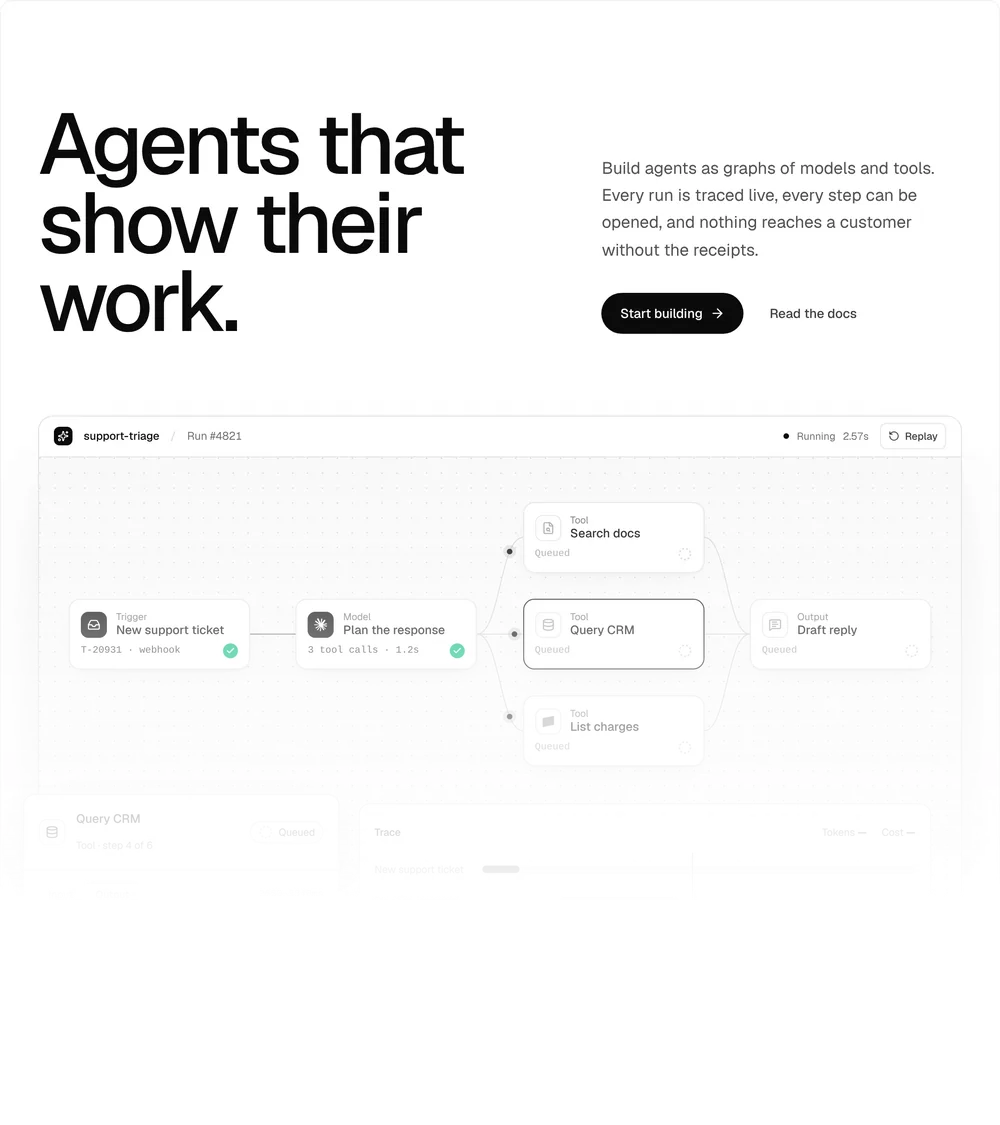 Agent Flow Hero, a Kokonut UI Pro component