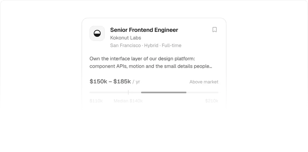 Job Listing Card, a Kokonut UI Pro component