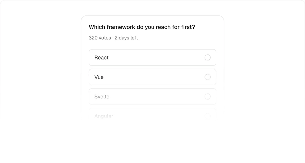 Poll Card, a Kokonut UI Pro component