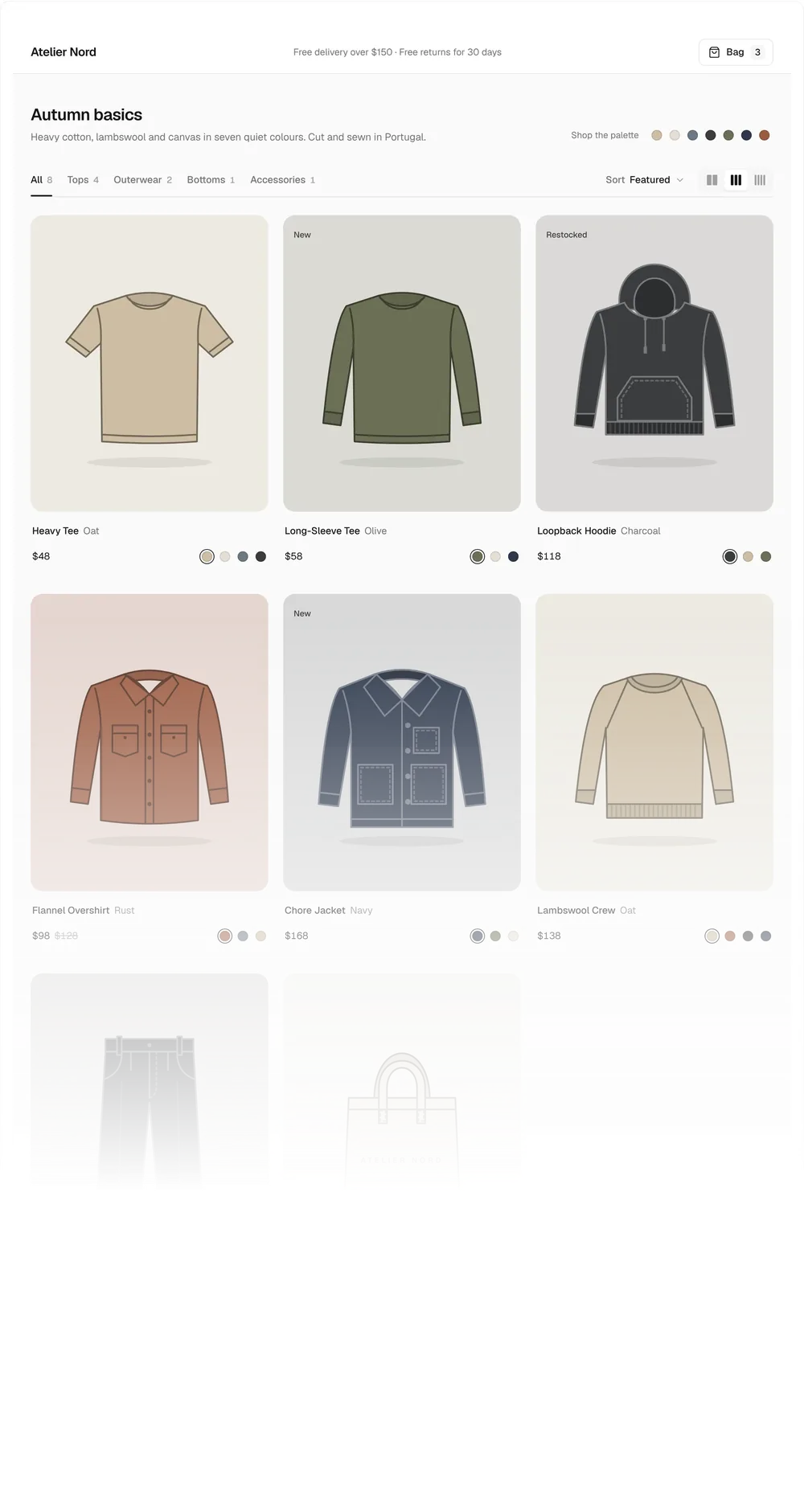 Storefront, a Kokonut UI Pro component