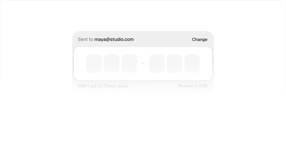 Verification Code, a Kokonut UI Pro component